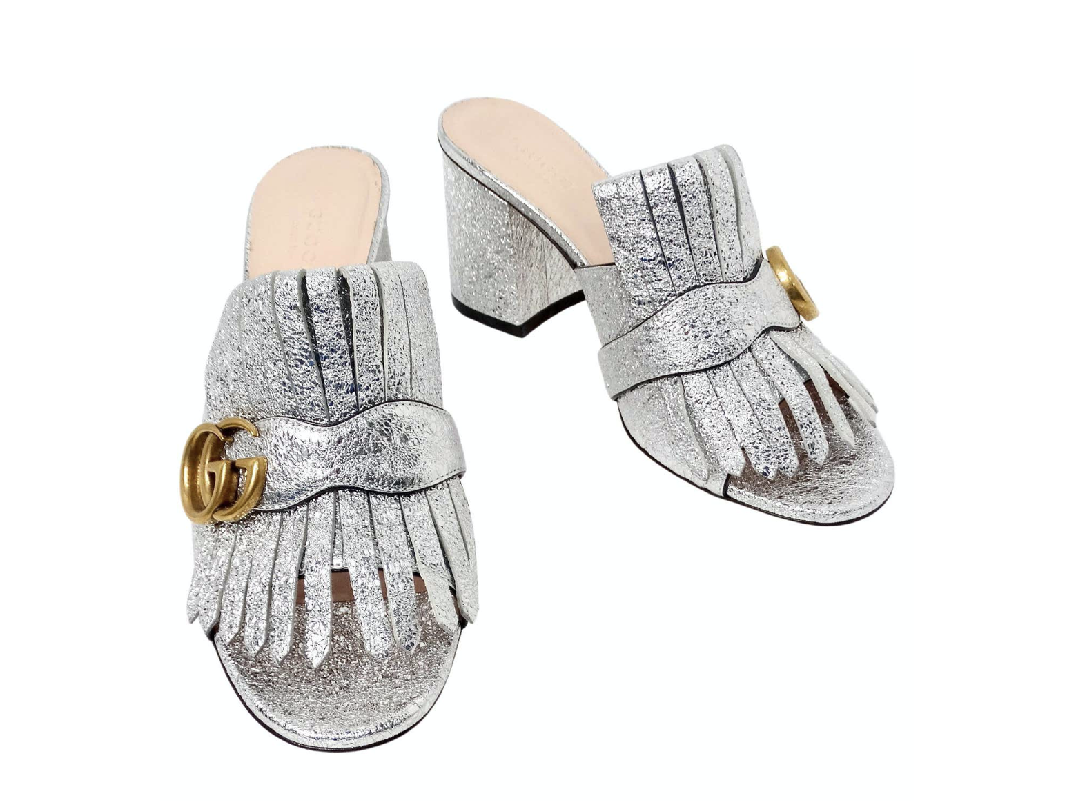 パンプス GUCCI Gg Fabric Mules Gucci GG embellished mesh mules Gucci
