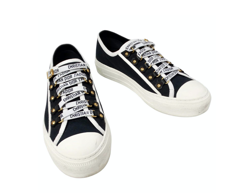 Christian Dior Walk N Dior Black Canvas Low top Sneakers