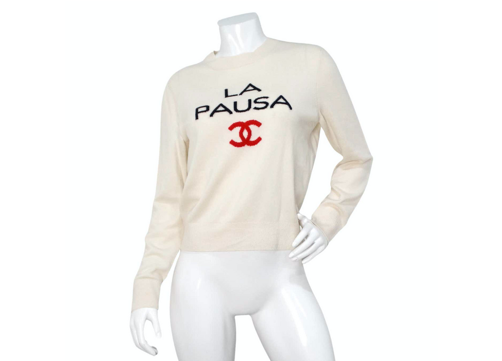 Chanel 2019 La Pausa Cream Cashmere Sweater