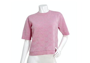 Gucci 2020 Pink Shiny Wool Monogram T-Shirt