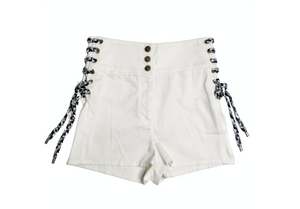 Chanel White High-Waisted Cotton Stretch Denim Shorts With Chanel White High-Waisted Cotton Stretch Denim Shorts With
