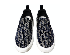 Christian Dior Oblique Navy Monogram Slip-On Sneakers