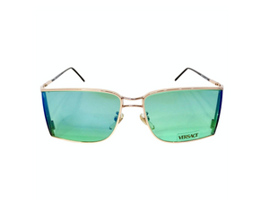 Versace X47 Green & Blue Ombre Sunglasses With Etched Medusa Motif