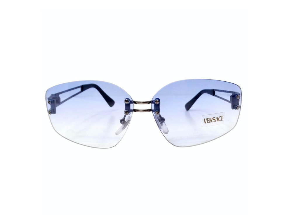 Versace Y2K X54 Blue Gradient Tinted Lens Sunglasses – Vintage by Versace Y2K X54 Blue Gradient Tinted Lens Sunglasses – Vintage by