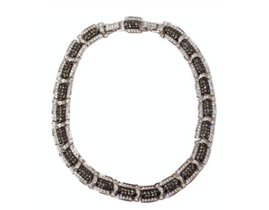 Cartier Inspired Silver Plated Rhinestone Link Necklace