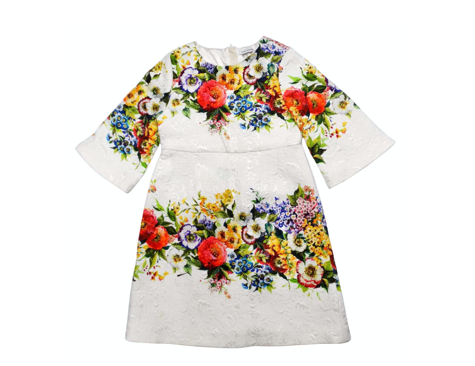 Dolce & Gabbana フラワープリント シルクドレス ホワイト Dolce & Gabbana フラワープリント シルクドレス ホワイト