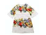 Dolce & Gabbana White Jacquard Floral Print Children's Dress