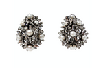 Iradj Moini Multi Flower Pearl & Swarovski Crystal Clip-On Earrings