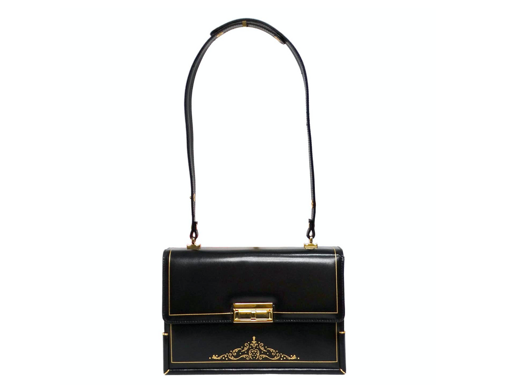 Misuri Custom Italian Black Leather Shoulder Bag