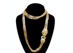 Ciner Gold-Plated 6-Strand Beaded Necklace With Lion Head Motif