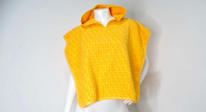 Fendi Logo Yellow Terrycloth Poncho