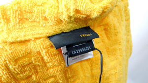 Fendi Logo Yellow Terrycloth Poncho