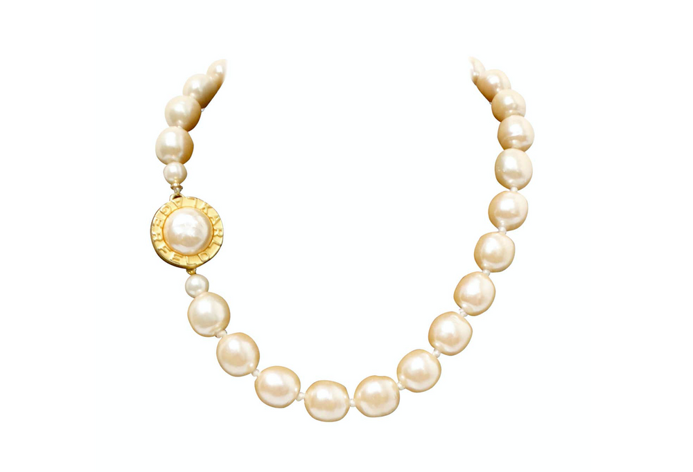 Karl Lagerfeld Vintage Costume Pearl Baroque Necklace