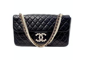 Chanel 2009 Westminster Black Quilted Lambskin Single Flap Bag