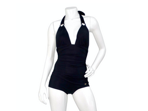 Dolce & Gabbana Black One-Piece Swimsuit With Plunging Neckline