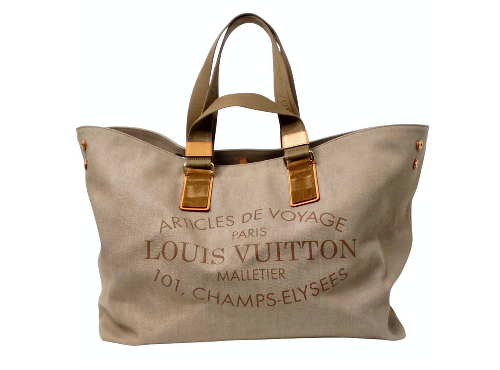 Louis Vuitton Denim Articles De Voyage GM Beige Tote Bag