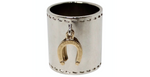 Hermes Palladium Horseshoe Charm Scarf Ring