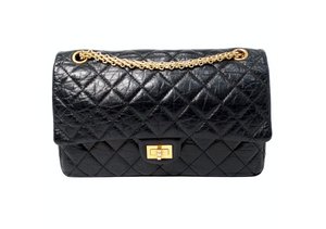 Chanel 2011 Black Quilted Aged Calfskin 2.55 Reissue Medium Double Flap Handbag