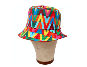 Valentino Garavani Bright Multicolor V-Print Nylon Bucket Hat