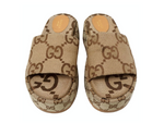 Gucci Monogram Maxi GG Angelina Platform Slide Sandals