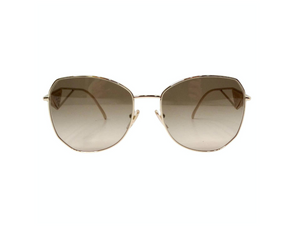 Prada 57Y Gold-Tone Metal Frame Logo Aviator Sunglasses