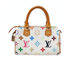 Louis Vuitton x Takashi Murakami Y2K White Multicolor Mini Speedy Handbag