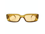 Gucci 1990s GG2409 Yellow Translucent Tinted Rectangular Frame Sunglasses