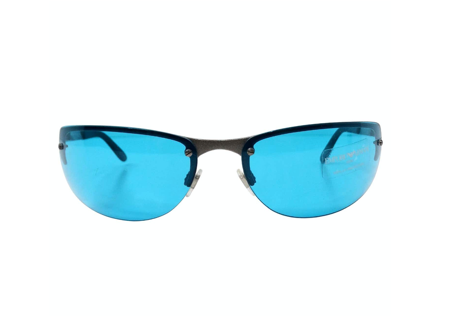 Emporio Armani Y2K 209-S Blue Tinted Lens Metal Frame Shield