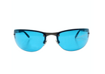 Emporio Armani Y2K 209-S Blue Tinted Lens Metal Frame Shield Sunglasses