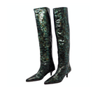 Tom Ford for Gucci 1997 Deep Green Knee High Python Boots