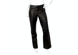 Tom Ford for Gucci 1990s Black Lambskin Leather Flare Pants