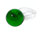 Handmade All Glass Green Ball Statement Fashion Ring