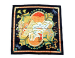 Hermes "Les Printemps de Thera" 90 cm Black Silk Printed Scarf