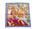 Hermes "Splendeur des Maharajas" 90 cm Grey Silk Printed Scarf