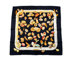 Hermes Vintage "Couvee d'Hermes" 90 cm Black Silk Egg & Feather Print Scarf