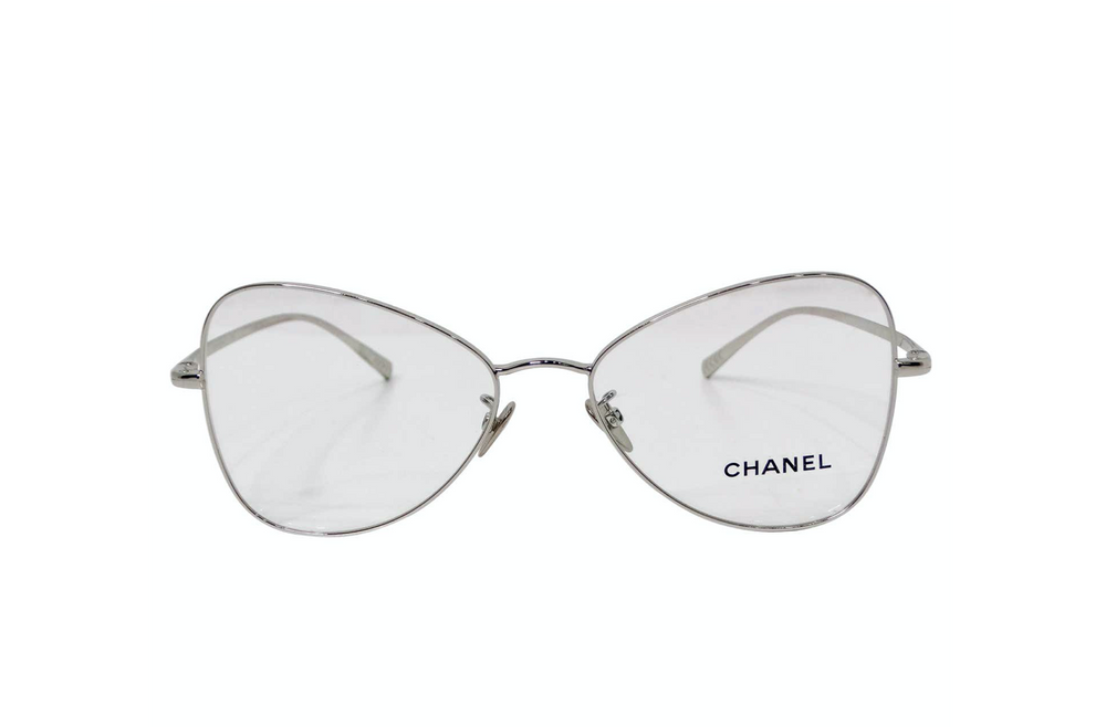 Chanel 2019 Silver-Tone Metal Frame Butterfly Style Eye Glasses