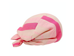 1960s Neiman Marcus Custom Pink Stripe Print Silk Turban