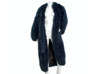 1980s Lena Fiore Handmade Italian Long Natural Blue-Grey Feather Coat