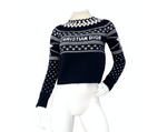 Christian Dior Navy & White Wool Cashmere Blend Knit Pullover Sweater