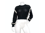 Chanel Black & White Knit Cotton & Silk Cropped Sweater