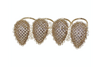 Christian Dior RENAISSANCE MULTI-FINGER Crystal Mesh Gold-Tone Four-Finger Statement Ring