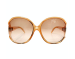 1970s Paola Belle Orange Clear Oversized Round Sunglasses