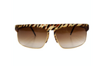 1970s Blonde Tortoise Style Gold-Tone Metal Frame Sunglasses