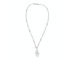 14k White Gold & 585 Hamsa Pendant Necklace With Diamonds