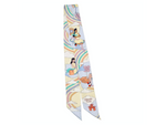 Hermes "Carres Volants" Whimsical Cartoon Pastel Print Silk Scarf
