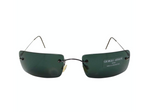 1990s Giorgio Armani Rectangular Rimless Shield Metal Sunglasses