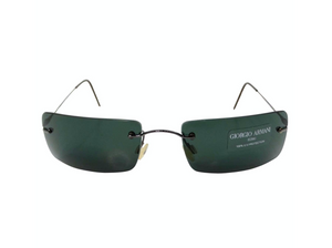 1990s Giorgio Armani Rectangular Rimless Shield Metal Sunglasses