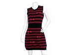 Chanel Black & Pink Chain Link Pattern Cashmere Sleeveless Mini Dress