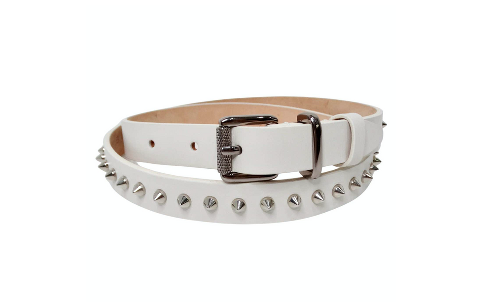 Barbara Bui White Leather Silver Stone Studded Belt – Vintage by Misty Barbara Bui White Leather Silver Stone Studded Belt – Vintage by Misty