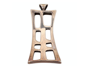 Vintage Modernist Abstract Solid Sterling Silver Pendant